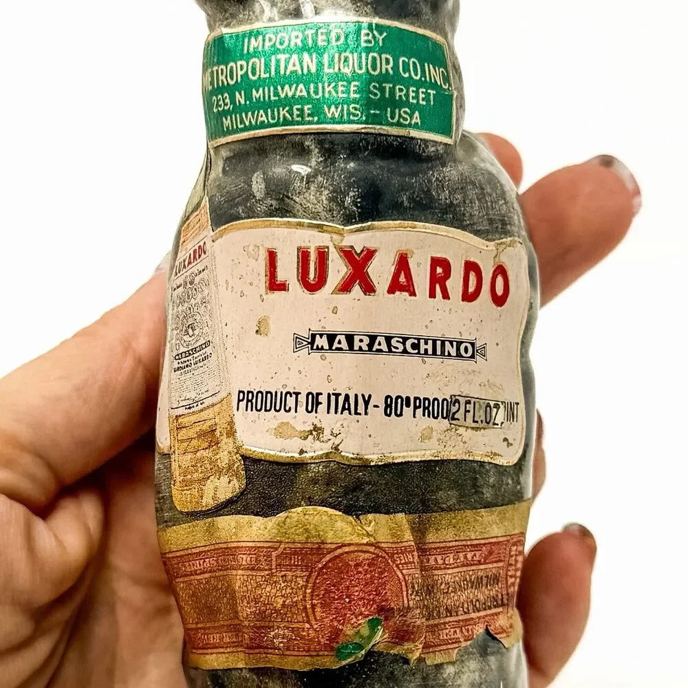 Vintage Luxardo Maraschino Hippo Ceramic Miniature Decanter Bottle Italy 2 Oz